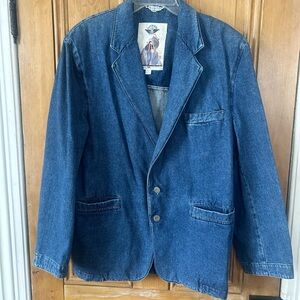 Dockers Levi’s 90s Vintage Y2K Indigo Denim Blazer Sportcoat Size XL Long 42/44